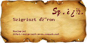 Szigriszt Áron névjegykártya