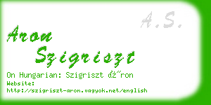 aron szigriszt business card